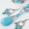 2pcs/set Necklace + Earrings Natural Turquoise Accessories Ladies Jewelry