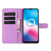 For Alcatel 3X 2020 Litchi Texture Horizontal Flip Protective Case with Holder & Card Slots & Wallet(Purple)