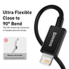 Baseus Superior Series CALYS-A01 2.4A USB to 8 Pin Interface Fast Charging Data Cable, Cable Length:1m(Black)