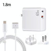 PD-65W USB-C / Type-C + QC3. 0 USB Laptop Charging Adapter + 1.8m USB-C / Type-C to MagSafe 2 / T Head Data Cable, AU Plug / US Plug(White)