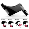 3 PCS Double-sided Beard Comb Molding Template Tool Beard Shaping Styling Tool With Inbuilt Comb(White)