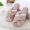 Cross Warm Plush Women Slippers, Size:38(Pink)