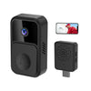 Wireless Smart Video Doorbell, 90° View, Black - WiFi, HD