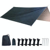 Outdoor Camping Supplies Multifunctional Camping Sunshade Waterproof And Moisture-Proof Mat Ultra-Light Sky,Size: 300 x 300cm (Black)