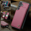 For Samsung Galaxy S25 5G CaseMe C22 Card Slots Holder RFID Anti-theft Phone Case(Red)