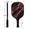 CAMEWIN  Carbon Fiber Pickleball Racket Set Include 2 Paddles+4 Balls+4 Hand Glue+1 Cover Bag(Red)