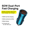 Baseus CCJDZ-MU 60W Dual USB Fast Charging Car Charger(Navy Blue)