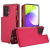 For Samsung Galaxy A52 5G Double Flap Zipper RFID Leather Phone Case with Short Lanyard(Red)