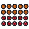A5014 20 in 1 Red + Amber Light Truck Trailer LED Round Side Marker Lamp