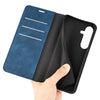 For Samsung Galaxy S25 5G Retro-skin Magnetic Suction Leather Phone Case(Dark Blue)