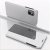 For Samsung Galaxy A71 5G Plated Mirror Horizontal Flip Leather Case with Holder(Silver)