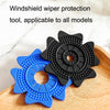 4sets Car Universal Wiper Hole Protective Cover PVC Dustproof Snowproof Wiper Pad(Blue Big Hole)