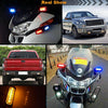 DC 12V-24V 2W 12LEDs SMD-2835 Lamps 17 Flash Patterns 3 Lines Car Flash Lamp Waterproof Car Truck Emergency Strobe Flash Warning Light, Cable Length: 90cm