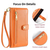 For Samsung Galaxy S25 Ultra 5G Sheep Texture Cross-body Zipper Wallet Leather Phone Case(Orange)