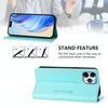For iPhone 11 Pro Max RC01 Dual-Folded Magnetic Suction RFID Leather Phone Case(Mint Green)