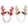 Bell Antler Headdress Christmas Ball Party Decoration Headband(Red)