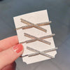 10pcs X-shaped Cross Rhinestone Full Diamond Hair Clip Teenage Girls Headdress(Rose Gold)