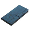For Samsung Galaxy M53 Triangles Embossed Leather Phone Case(Blue)