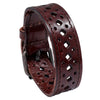 Vintage Hollowed Out Leather Bracelet Personalized Cycling Bracelet(Dark Brown)