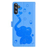 For Samsung Galaxy A36 5G Cartoon Elephant Embossed Leather Phone Case(Blue)