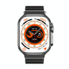 WS-E9 Ultra 2.2 inch IP67 Waterproof Metal Buckle Ocean Silicone Band Smart Watch, Support Heart Rate / NFC(Black)