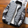 Men Jacket Winter Down Cotton Jacket Camouflage Baseball Jacket, Size: 4XL(Grey)