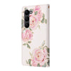 For Samsung Galaxy S23+ 5G Bronzing Painting RFID Leather Phone Case(Rose Flower)