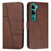 For vivo Y300 Global / V40 Lite IDN Stitching Calf Texture Buckle Leather Phone Case(Brown)