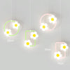 Children Room Bedside Warm Sunflower Chandelier, Color: Round Pink White Light