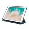 For iPad Air 2 Airbag Horizontal Flip Leather Case with Three-fold Holder & Pen Holder(Dark Green)