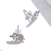 S925 Sterling Silver Cute Sloth Ear Studs Women Earrings
