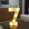 Digit 7 Shape Decoration Light, Dry Battery Powered Warm White Standing Hanging Holiday Light