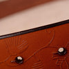 105cm Sunflower Pattern Needle Buckle Women Belt Retro Waist Band Leather Belt(White)