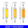 78MM 10W R7S LED COB Dimmer Glass Lamp Double-end Horizontal Plug-in Light(110V Natural White Light)