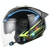 KUQIBAO Motorcycle Smart Bluetooth Sun Protection Double Lens Safety Helmet, Size: XL(Bright Black Phantom Fiber+Black Tail)
