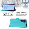For Samsung Galaxy A26 5G Skin Feel Solid Color Leather Phone Case with Lanyard(Lake Blue)
