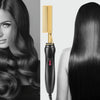 Multifunctional Comb Dry And Wet Dual-Use Curly Hair Straightening Stick Electric Perm Comb US Plug(Golden)