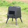 Outdoor Camping Folding Portable Barbecue Wood Stove, Size: Small (Black)
