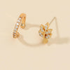 DZ-512 Simple Small Drilling Lug Clip Geometric Zircon Earrings