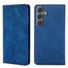 For Samsung Galaxy S25 5G Skin Feel Magnetic Leather Phone Case(Blue)