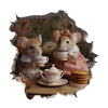 3D Cartoon Mouse Wall Stickers Home Kitchen Animal Decorative Decals, Model: CT70173G-T