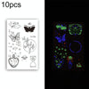10 PCS Waterproof Color Luminous Tattoo Sticker Face Sticker(EX-036)