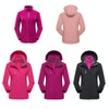 Women Outdoor Waterproof Jacket With Detachable Inner Warm Fleece for Camping Travel, Size: XXXL(Rose Red)