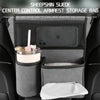 Car Center Console Hanging Bag Sheepskin Leather Storage Bag(Brown)