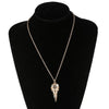 Punk 3D Metal Raven Skull Skeleton Pendant Necklace(Black)