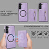For Samsung Galaxy A14 4G / 5G Zipper Wallet Split MagSafe Leather Back Phone Case(Purple)