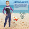 DIVE & SAIL WS-18818 Children Diving Suit One-piece Warm Snorkeling Surfing Anti-jellyfish Swimsuit, Size:S(Gray Green Sleeve)