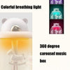 MJ010 USB Air Humidifier Home Small Bedroom Desktop Carousel Air Humidifier with Music Box, USB Plug-in Type(White)