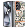 For Samsung Galaxy S25 Ultra 5G Flowers and Plants Series IMD TPU Phone Case with Ring Holder(Green Gardenia)