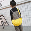 Cartoon Shoulder Tote Bag Fruit Banana Apple Embroidered Canvas Kids Crossbody Messenger Bags(Yellow)